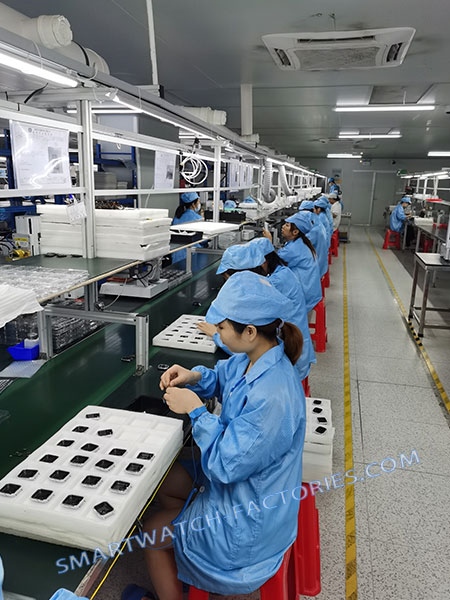 Manual inspection and assembly of some smart watches