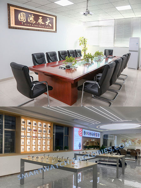 Smart watch company office product tour display