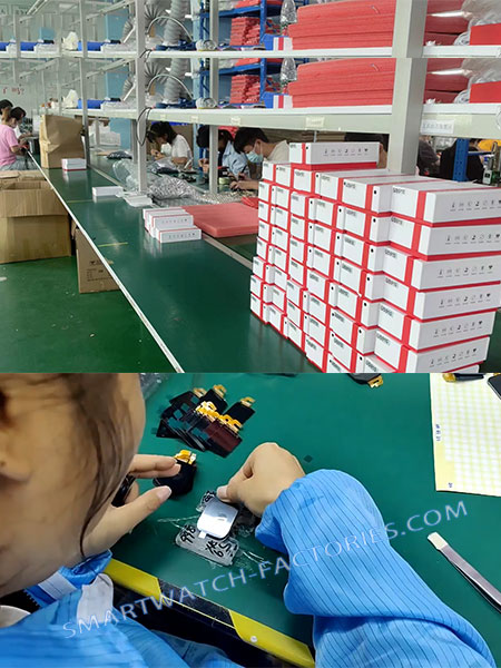 Smart watch warehouse is packing and shipping