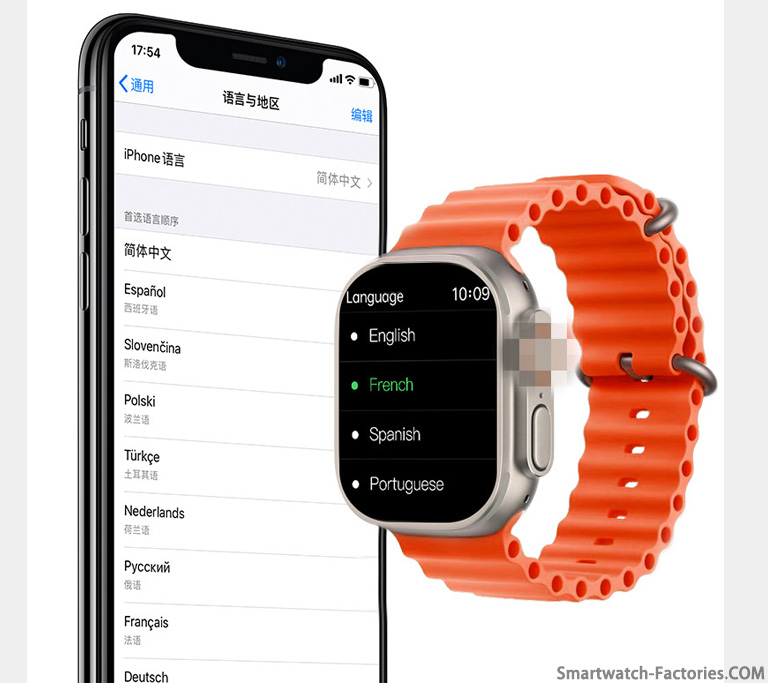 Chinese multi-language smart watch design