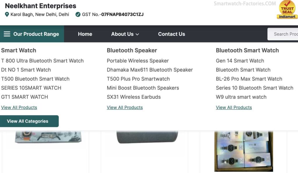 Neelkanth Enterprises – Smartwatch Wholesaler in Delhi