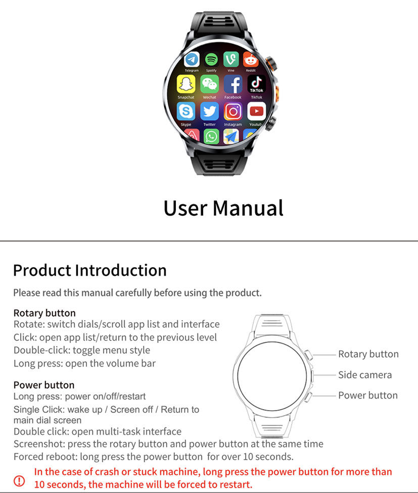 4G/5G Universal Network Nano-SIM Android Smartwatch Specifications
