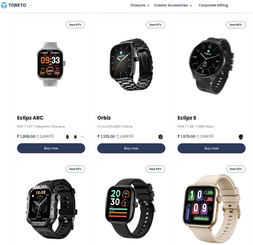 Top 7 Smartwatch Suppliers in Delhi: Toreto Smartwatch Supplier
